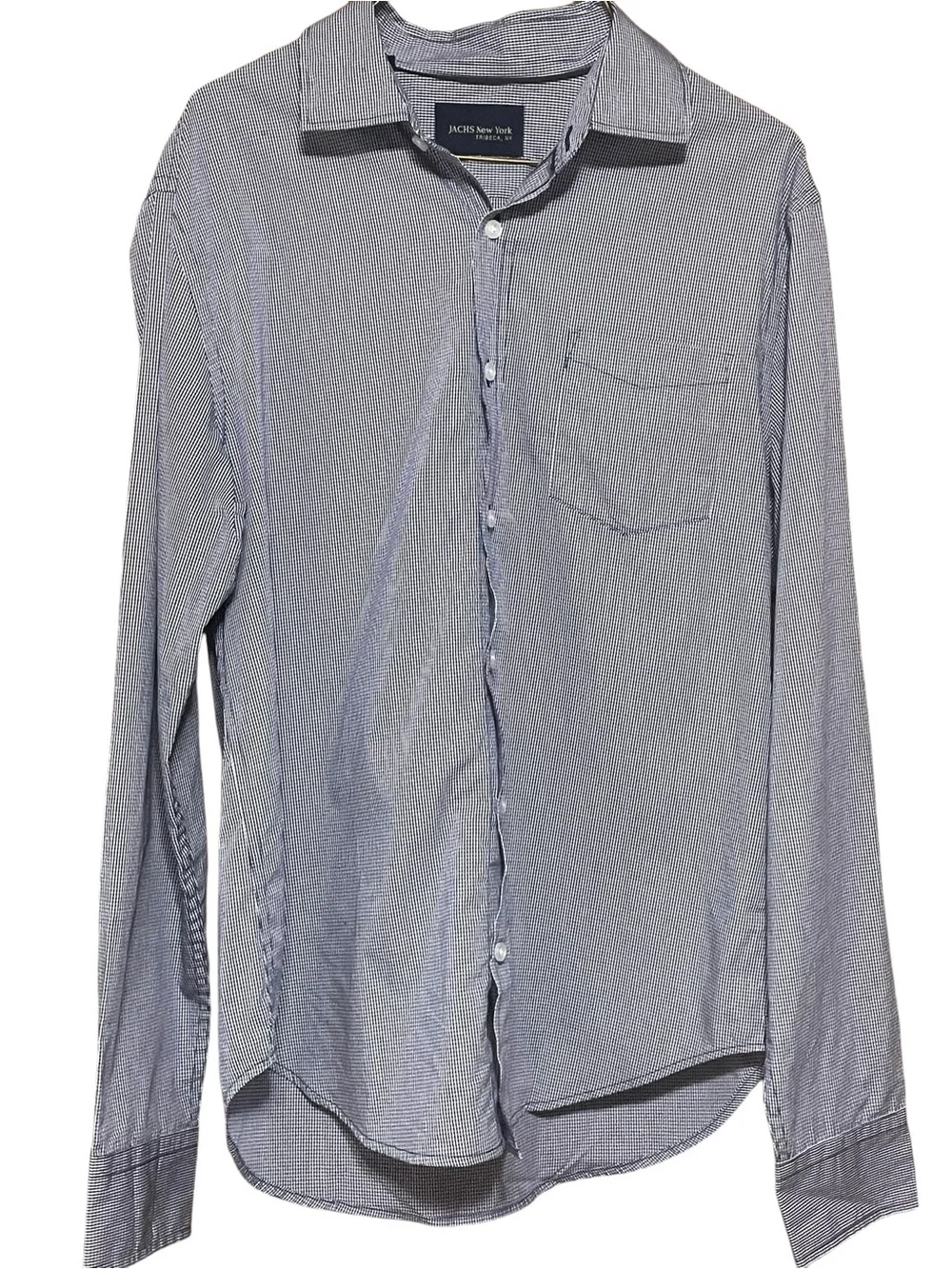 Jachs Men's Blue Micro-Check Dress Shirt
